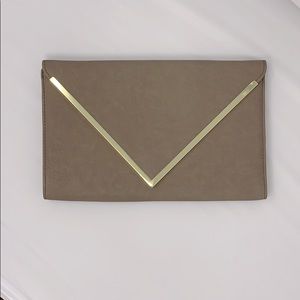 ATTITUDE JAY MANUEL Taupe Envelope Clutch
